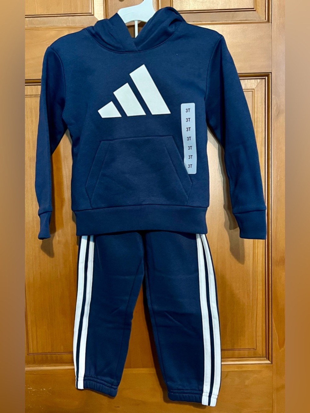 Adidas Kids Navy & White Hoodie and Jogger Set